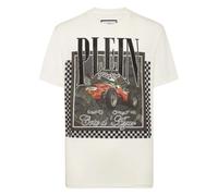 Philipp Plein - T-shirt Round Neck SS Racing - Homme - Tops - Beige - Taille: 4XL