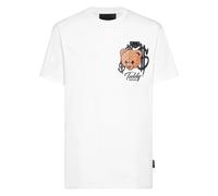 Philipp Plein - T-Shirt Round Neck Teddy - Homme - Tops - Blanc - Taille: 3XL