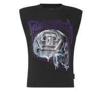 Philipp Plein - Tank Top Padded Shoulder Skull - Femme - Tops - Noir - Taille: 40 FR
