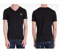 Philipp Plein Tête de Mort Stretch Col En V Slim T-Shirt Logo sous-Vêtements L