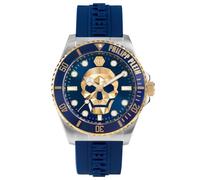 Philipp Plein The $Kull Diver Montre analogique à Quartz pour Homme, Bicolore/Bleu - Pwoaa0222, Bracelet