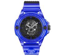 Philipp Plein The $Kull Montre analogique à Quartz pour Homme en Silicone synthétique, Bleu/Noir - Pwwaa0323, Bracelet
