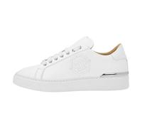 Philipp Plein, unisex, Chaussures, Blanc, Taille: 45 EU Nappa Leather Lo-Top Baskets Hexagon