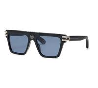 Philipp Plein Unisex Philipp Plein SPP108V PLEIN ICON 703 Lunettes de soleil Acétate Noir Bleu Carré Normale