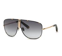 Philipp Plein Unisex SPP075M PLEIN STUD 376 Lunettes de soleil Métal Or Gris Pilote Normale Ombré