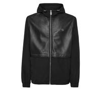 Philipp Plein - Veste à capuche en nylon et cuir LS - Homme - Vestes - Noir - Taille: M