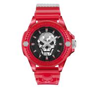 Philipp Plein Watches Montre à affichage analogique '$kull' gris argenté / canneberge / noir, Taille One Size