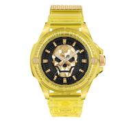 Philipp Plein Watches Montre à affichage analogique '$kull' jaune / or / noir, Taille One Size