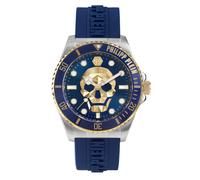Philipp Plein Watches Montre à affichage analogique 'THE $KULL DIVER' bleu / or, Taille One Size