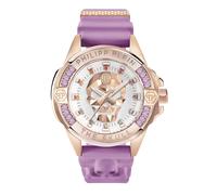 Philipp Plein Watches Montre à affichage analogique 'The $kull' or / prune / blanc perle, Taille One Size