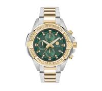 Philipp Plein Watches Montre à affichage analogique 'The $kull' or / vert foncé / argent, Taille One Size