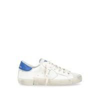 PHILIPPE MODEL Baskets Paris X en cuir blanc et bleu, Blanc, 45 EU