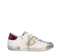 Philippe Model Baskets Prsx en cuir blanc et rouge, Blanc, 41 EU