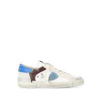 Philippe Model Baskets Prsx en cuir blanc marron et bleu, Blanc, 42 EU