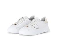 Philippe Model, Femme, Chaussures, Blanc, Taille: 35 EU Baskets en cuir minimaliste avec talon blanc