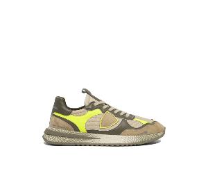 Philippe Model Paris sneakers homme vertes et marron en tissu et cuir - 43