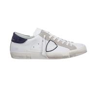 Philippe Model Baskets Paris X en Cuir Blanc avec Détails Bleu