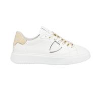 Philippe Model, Femme, Chaussures, Blanc, Taille: 36 EU Baskets Basses Temple avec Détails Dorés