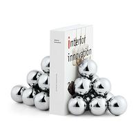 Philippi Bubbles Serre-Livres à 10 Boules en Acier Inoxydable Poli Argenté 14 cm