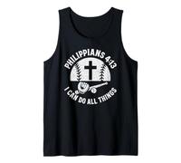 Philippians 4:13 Christian Faith joueur de baseball entraîneur fan Débardeur