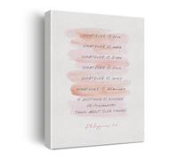Philippians 4:8 Whatever is True Canvas Print, Modern Scripture Poster, Bible Verse Christian Artwork for Living Room Office Wall Decor(Unframed,16x24inch(40x60cm))