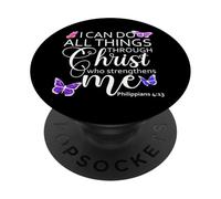 Philippians 413 I Can Do All Things Through Christ Christian PopSockets PopGrip Adhésif