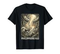Philippiens 4:13 Bateau à Voile Gravé Art chrétien T-Shirt