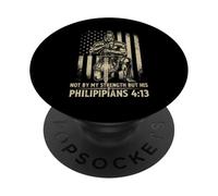 Philippiens 4:13 Bible chrétienne, entraînement, Gym, Force et Foi PopSockets PopGrip Adhésif