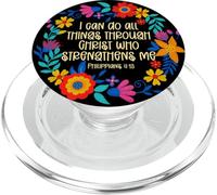 Philippiens 4:13 Bible Scripture All Things Through Christ PopSockets PopGrip pour MagSafe
