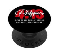 Philippiens 4 13 I Can do All Things Through God Catholic PopSockets PopGrip Adhésif