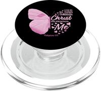 Philippiens 4:13 Verse de la Bible chrétienne Cadeaux pour Femme Papillon PopSockets PopGrip pour MagSafe