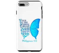 Philippiens 4 13 Verset de la Bible chrétienne Papillon Religieux Coque pour iPhone 7 Plus/8 Plus