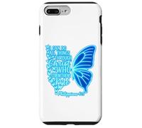 Philippiens 4 13 Verset de la Bible chrétienne Papillon Religieux Coque pour iPhone 7 Plus/8 Plus