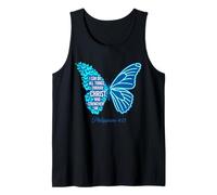 Philippiens 4 13 Verset de la Bible chrétienne Papillon Religieux Débardeur