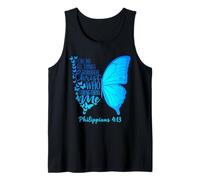 Philippiens 4 13 Verset de la Bible chrétienne Papillon Religieux Débardeur