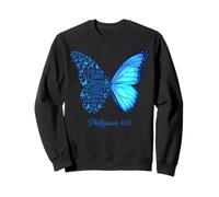 Philippiens 4 13 Verset de la Bible chrétienne Papillon Religieux Sweatshirt
