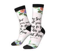 Philippiens 4:19 Unisexe Chaussettes De Tennis Durabilité Chaussettes De Sport Respirant Chaussette De Travail Pour Marche Randonnée Cyclisme