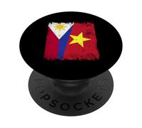 Philippines Vietnam Demi-Drapeau Philippin Histoire vietnamienne PopSockets PopGrip Adhésif