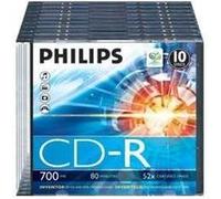 Philips - 10 x CD-R - 700 Mo (80 min) 52x - boîtier CD étroit G