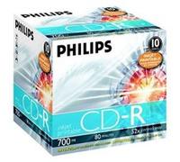 Philips - 10 x CD-R - 700 Mo (80 min) 52x - surface imprimable - boîtier CD G