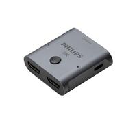 Philips 2 Device HDMI 2.1 Switch Splitter [8K@60Hz 4K@120Hz] Dolby Atmos, HD Dolby 7.1 Surround Sound, 48 Gbps Data Transfer,