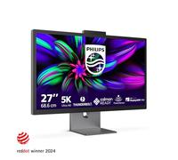 Philips 27E3U7903 27 Pouces Adobe RGB 99% + 5K, 70 Hz, IPS Black, MPRT 4 ms, Adaptive Sync, HDR600, Hauteur Ajustable, Webcam, Hauts-Parleurs (2560 x 1440, HDMI 1 x 2.1, concentrateur USB DP) Gris