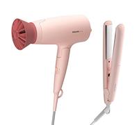 PHILIPS BHP398/00 Soin ThermoProtect Kit de coiffure - Sèche-cheveux pliable & mini Lisseur voyage
