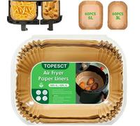 Philips 3000 Series Papier de Cuisson -TOPESCT- 120 pièces-Résistant à 230°C -Convient aux friteuses à double panier Tefal 5,2/3,1