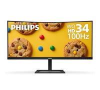 PHILIPS 346E2CUAE 34" incurvé sans Cadre, UltraWide QHD 3440 x 1440,100 Hz, 121% sRGB, MPRT 1 ms, Chargement USB-C, MultiView PIP/PBP, Hauteur réglable, Remplacement avancé 4 Ans, Noir