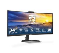Philips 34E1C5600AM - Moniteur incurvé WQHD 34 Pouces, Webcam, réglable en Hauteur, Haut-Parleur (3440x1440, 100Hz, HDMI, DisplayPort, USB-C, Hub USB) Noir