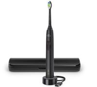 Philips Sonicare 4100 - brosse à dents électrique pour adultes avec 1 tête de brosse Philips W2 Optimal White noire, coffret de voyage fin et chargeur USB (modèle HX3683/54)