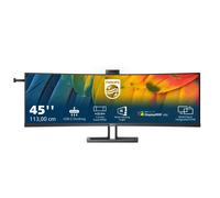 PHILIPS 45B1U5900CH - Écran incurvé DQHD 45 Pouces, Webcam 5 MP, synchronisation adaptative, réglable en Hauteur (5120x1440, 75 Hz, HDMI, DisplayPort, USB-C (100W), USB Hub) Noir