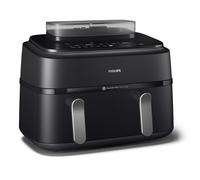 Philips 5000 series NA551/00 friteuse Double 9 L Autonome 2750 W Friteuse d'air chaud Noir, Argent