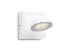 Philips 5317031p0 myLiving Spot Clockwork warmglow 1 ampoule, 500 lm, métal, 4,5 W, intégré, blanc, 11 x 11 x 9 cm, Métal, Weiß, Integriert 4.5 wattsW 230 voltsV